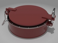 Steel porthole with cover - closed